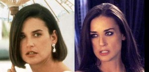 demi moore plastic surgery photo then and now
