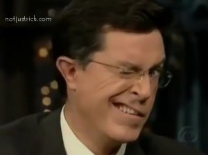 stephen colbert ear funny face