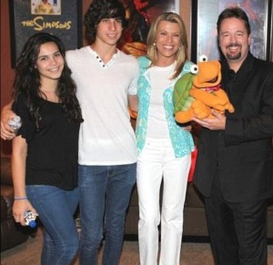Vanna White with her children - Nicholas (second left) and Giovannai (extreme left)