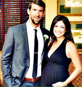 Michael Phelps with wife
